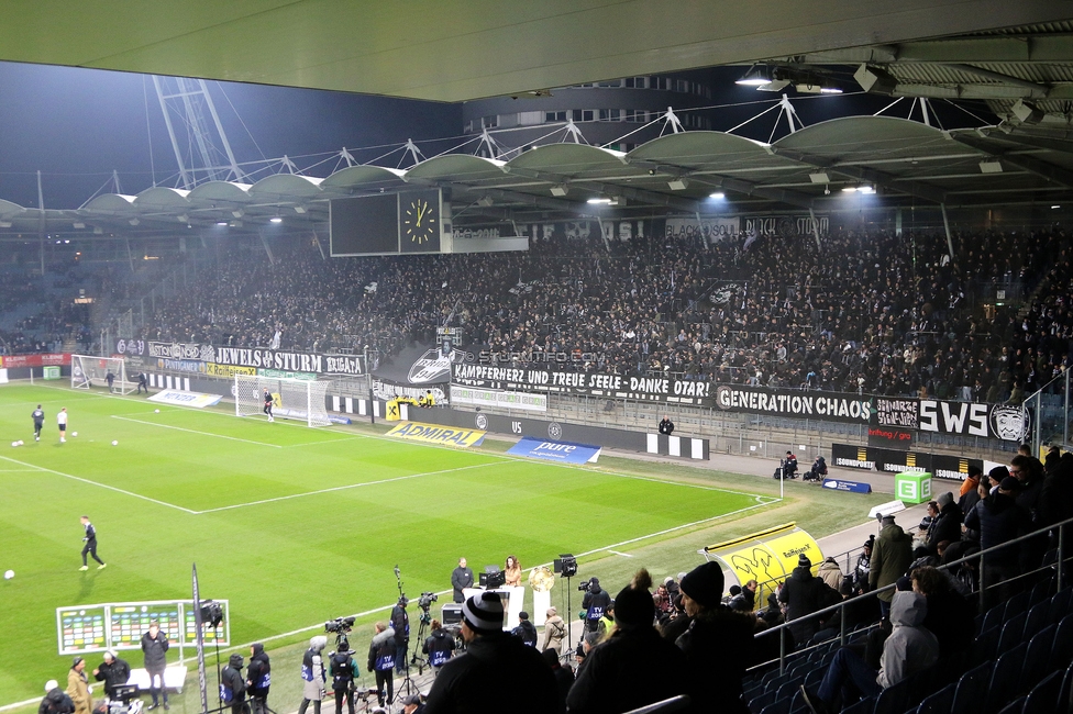 Sturm Graz - Austria Wien
Oesterreichische Fussball Bundesliga, 17. Runde, SK Sturm Graz - FK Austria Wien, Stadion Liebenau Graz, 07.02.2025. 

Foto zeigt Fans von Sturm
