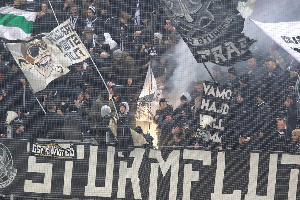 Sturm Graz - Austria Wien
Oesterreichische Fussball Bundesliga, 17. Runde, SK Sturm Graz - FK Austria Wien, Stadion Liebenau Graz, 07.02.2025. 

Foto zeigt Fans von Sturm
