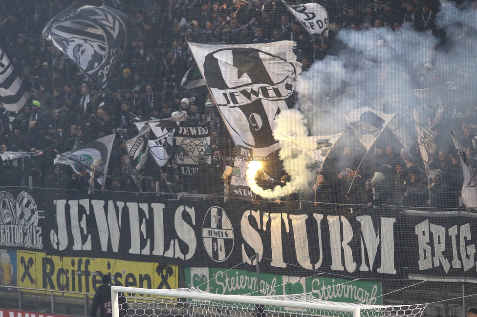 Sturm Graz - Austria Wien
Oesterreichische Fussball Bundesliga, 17. Runde, SK Sturm Graz - FK Austria Wien, Stadion Liebenau Graz, 07.02.2025. 

Foto zeigt Fans von Sturm
