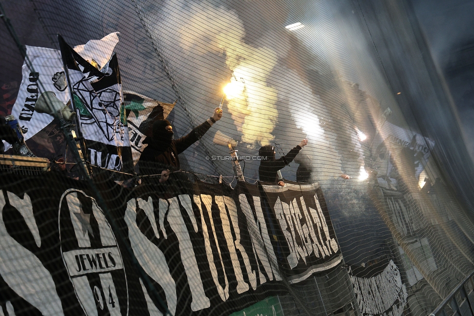 Sturm Graz - Austria Wien
Oesterreichische Fussball Bundesliga, 17. Runde, SK Sturm Graz - FK Austria Wien, Stadion Liebenau Graz, 07.02.2025. 

Foto zeigt Fans von Sturm
