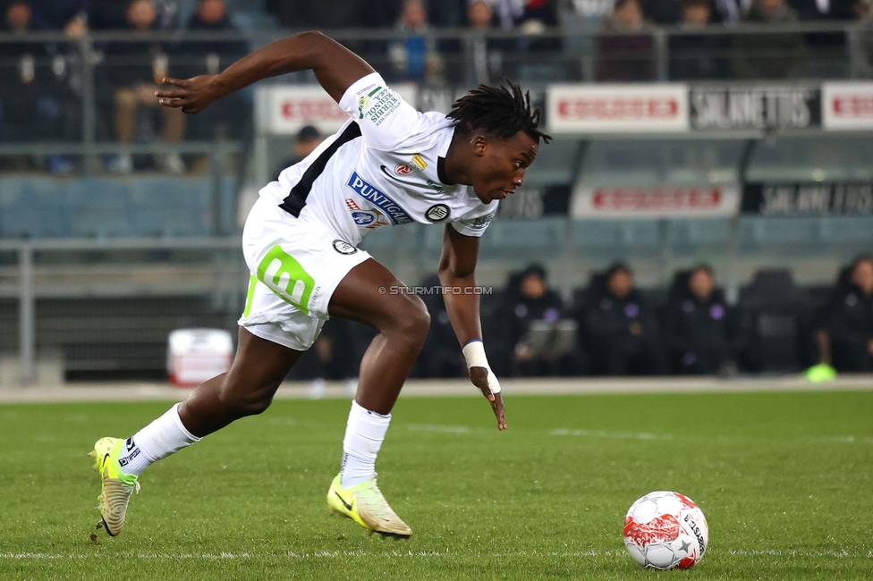 Sturm Graz - Austria Wien
Oesterreichische Fussball Bundesliga, 17. Runde, SK Sturm Graz - FK Austria Wien, Stadion Liebenau Graz, 07.02.2025. 

Foto zeigt Seedy Jatta (Sturm)
