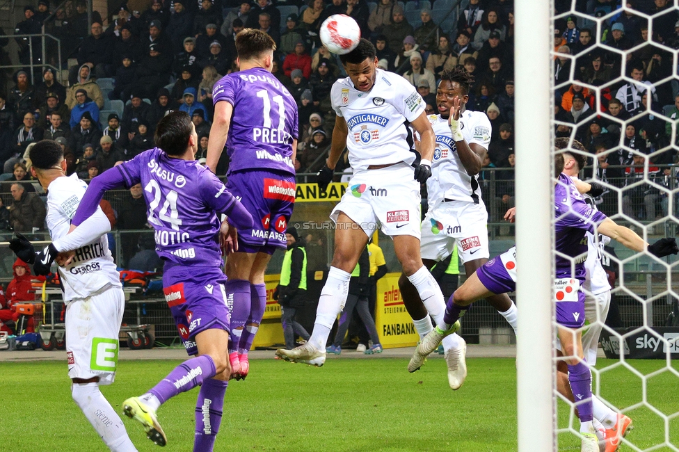 Sturm Graz - Austria Wien
Oesterreichische Fussball Bundesliga, 17. Runde, SK Sturm Graz - FK Austria Wien, Stadion Liebenau Graz, 07.02.2025. 

Foto zeigt Fally Mayulu (Sturm)
