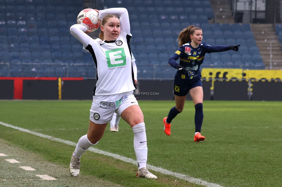 Sturm Graz Damen - St. Poelten
SPORTLAND Niederoesterreich Frauen Cup, Viertelfinale, SK Sturm Graz Damen - spusu SKN St. Poelten Rush, Stadion Liebenau Graz, 09.02.2025. 

Foto zeigt Anna Wirnsberger (Sturm Damen)
