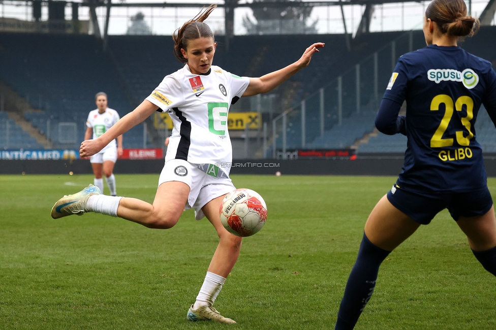 Sturm Graz Damen - St. Poelten
SPORTLAND Niederoesterreich Frauen Cup, Viertelfinale, SK Sturm Graz Damen - spusu SKN St. Poelten Rush, Stadion Liebenau Graz, 09.02.2025. 

Foto zeigt Marie Spiess (Sturm Damen)
