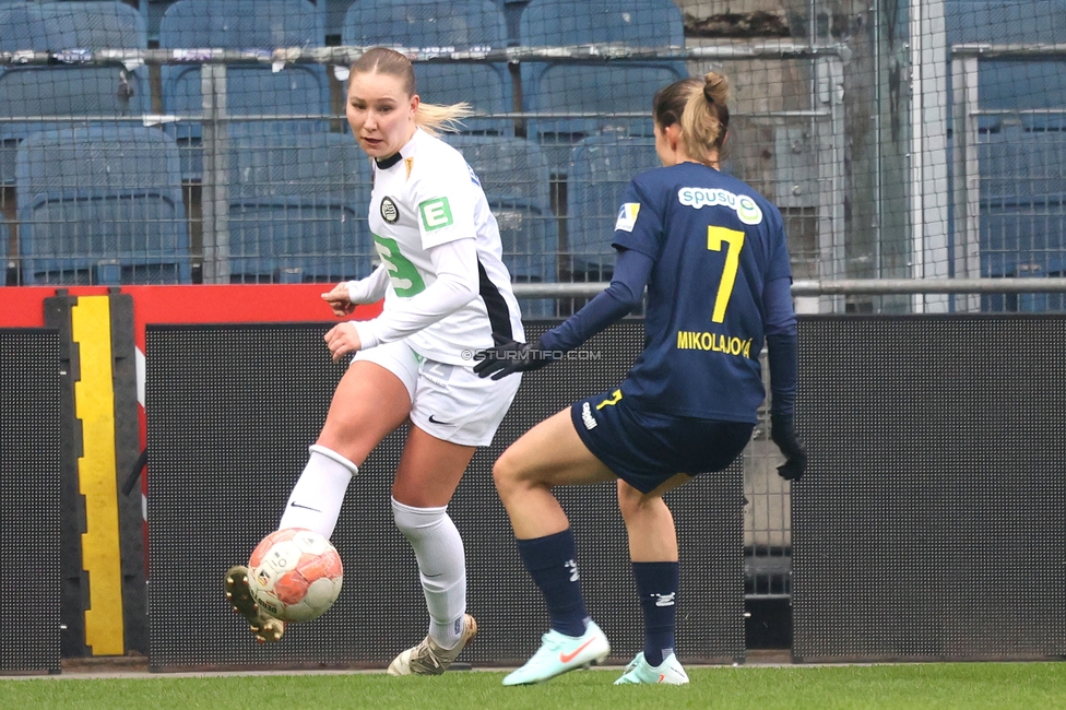 Sturm Graz Damen - St. Poelten
SPORTLAND Niederoesterreich Frauen Cup, Viertelfinale, SK Sturm Graz Damen - spusu SKN St. Poelten Rush, Stadion Liebenau Graz, 09.02.2025. 

Foto zeigt Anna Wirnsberger (Sturm Damen)
