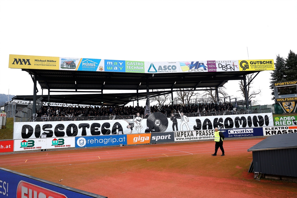 Wolfsberg - Sturm Graz
Oesterreichische Fussball Bundesliga, 18. Runde, Wolfsberger AC - SK Sturm Graz, Lavanttal Arena Wolfsberg, 15.02.2025. 

Foto zeigt Fans von Sturm mit einer Choreografie
Schlüsselwörter: sturmflut