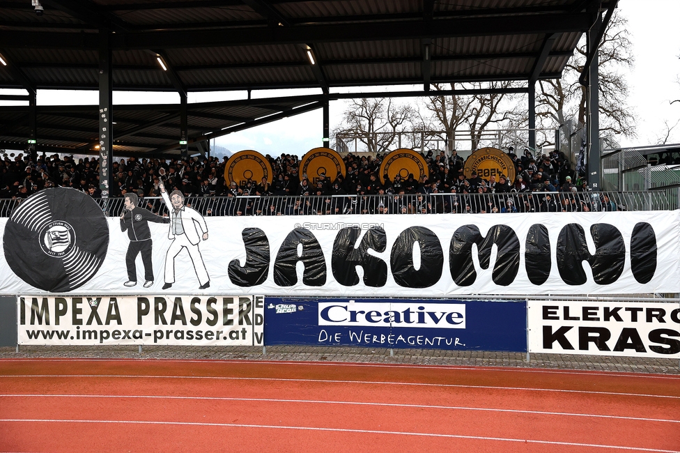 Wolfsberg - Sturm Graz
Oesterreichische Fussball Bundesliga, 18. Runde, Wolfsberger AC - SK Sturm Graz, Lavanttal Arena Wolfsberg, 15.02.2025. 

Foto zeigt Fans von Sturm mit einer Choreografie
Schlüsselwörter: sturmflut