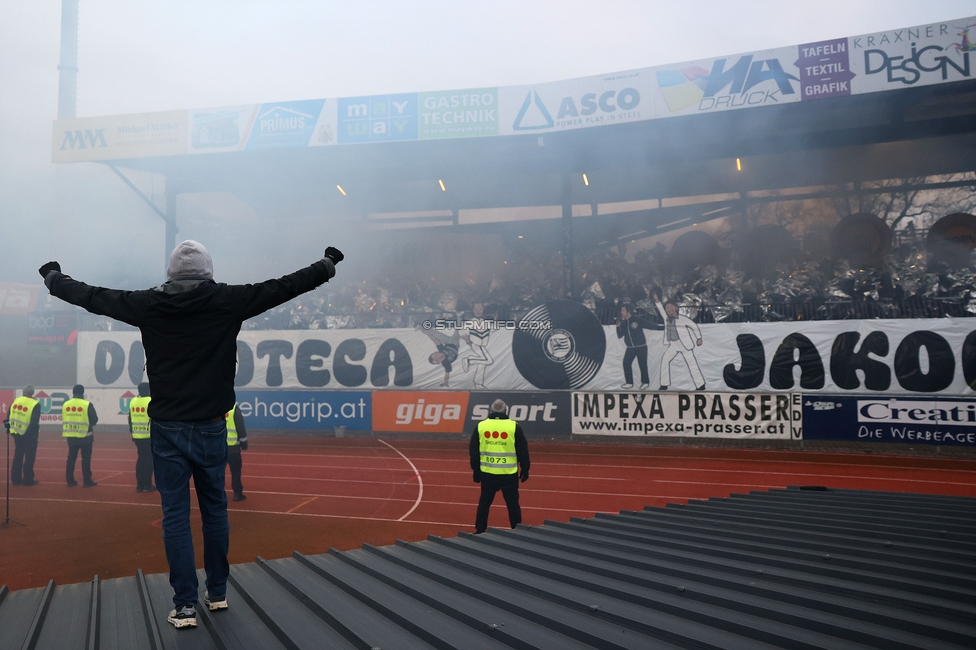 Wolfsberg - Sturm Graz
Oesterreichische Fussball Bundesliga, 18. Runde, Wolfsberger AC - SK Sturm Graz, Lavanttal Arena Wolfsberg, 15.02.2025. 

Foto zeigt Fans von Sturm mit einer Choreografie
Schlüsselwörter: sturmflut