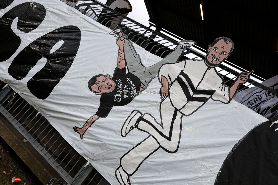 Wolfsberg - Sturm Graz
Oesterreichische Fussball Bundesliga, 18. Runde, Wolfsberger AC - SK Sturm Graz, Lavanttal Arena Wolfsberg, 15.02.2025. 

Foto zeigt Fans von Sturm mit einer Choreografie
Schlüsselwörter: sturmflut