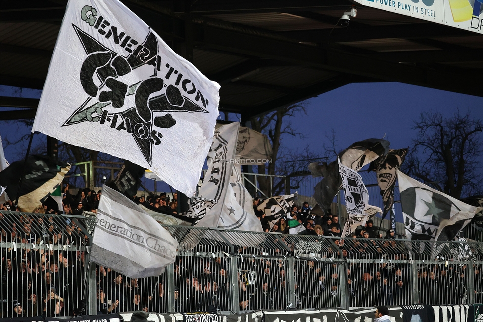 Wolfsberg - Sturm Graz
Oesterreichische Fussball Bundesliga, 18. Runde, Wolfsberger AC - SK Sturm Graz, Lavanttal Arena Wolfsberg, 15.02.2025. 

Foto zeigt Fans von Sturm
