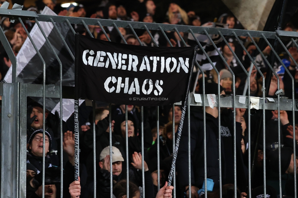 Wolfsberg - Sturm Graz
Oesterreichische Fussball Bundesliga, 18. Runde, Wolfsberger AC - SK Sturm Graz, Lavanttal Arena Wolfsberg, 15.02.2025. 

Foto zeigt Fans von Sturm
