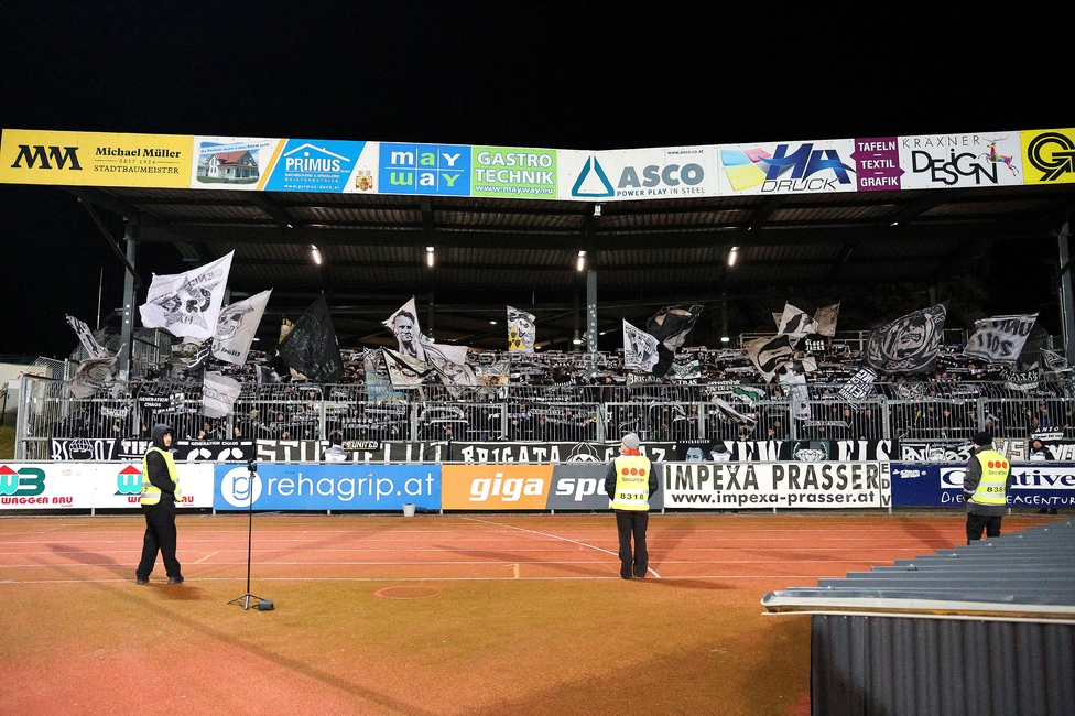 Wolfsberg - Sturm Graz
Oesterreichische Fussball Bundesliga, 18. Runde, Wolfsberger AC - SK Sturm Graz, Lavanttal Arena Wolfsberg, 15.02.2025. 

Foto zeigt Fans von Sturm
