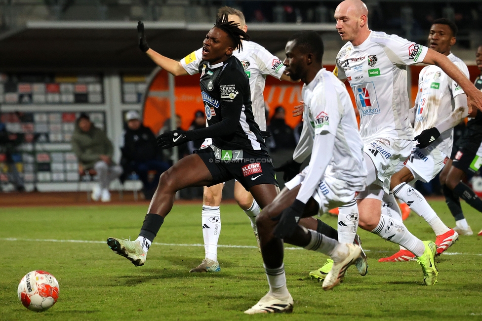 Wolfsberg - Sturm Graz
Oesterreichische Fussball Bundesliga, 18. Runde, Wolfsberger AC - SK Sturm Graz, Lavanttal Arena Wolfsberg, 15.02.2025. 

Foto zeigt Seedy Jatta (Sturm)
