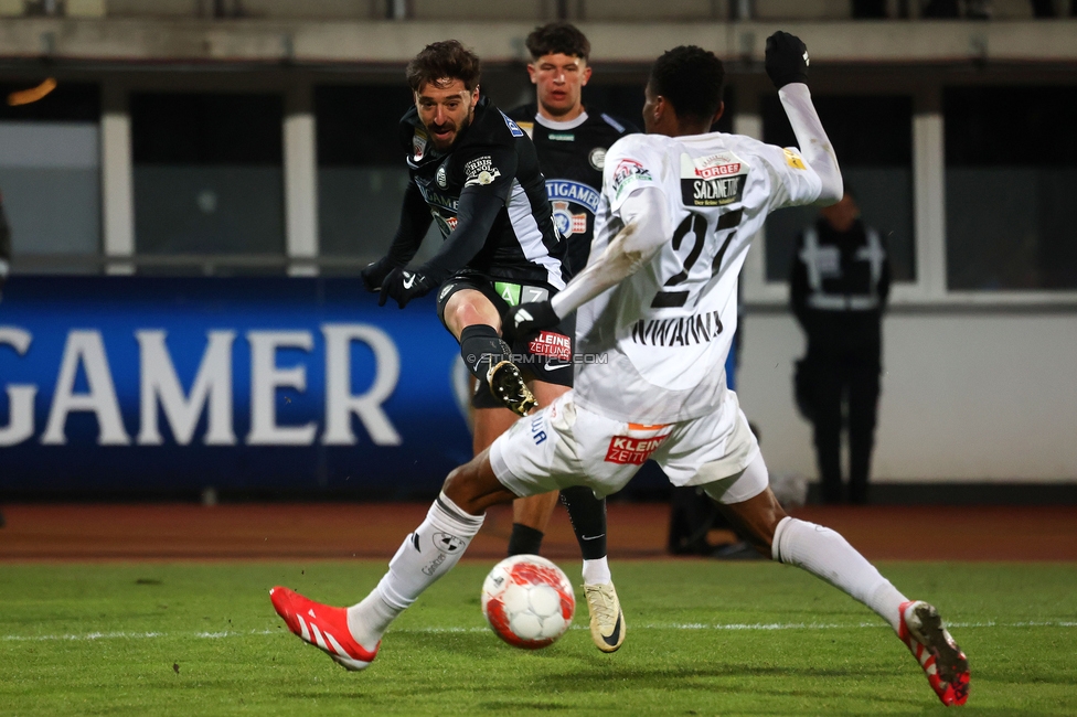 Wolfsberg - Sturm Graz
Oesterreichische Fussball Bundesliga, 18. Runde, Wolfsberger AC - SK Sturm Graz, Lavanttal Arena Wolfsberg, 15.02.2025. 

Foto zeigt Otar Kiteishvili (Sturm)
