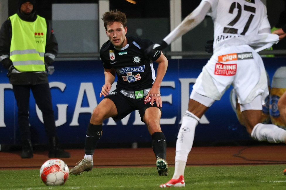 Wolfsberg - Sturm Graz
Oesterreichische Fussball Bundesliga, 18. Runde, Wolfsberger AC - SK Sturm Graz, Lavanttal Arena Wolfsberg, 15.02.2025. 

Foto zeigt William Boeving (Sturm)
