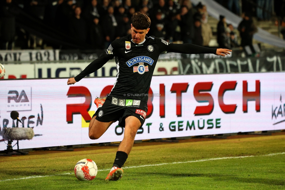 Wolfsberg - Sturm Graz
Oesterreichische Fussball Bundesliga, 18. Runde, Wolfsberger AC - SK Sturm Graz, Lavanttal Arena Wolfsberg, 15.02.2025. 

Foto zeigt Arjan Malic (Sturm)
