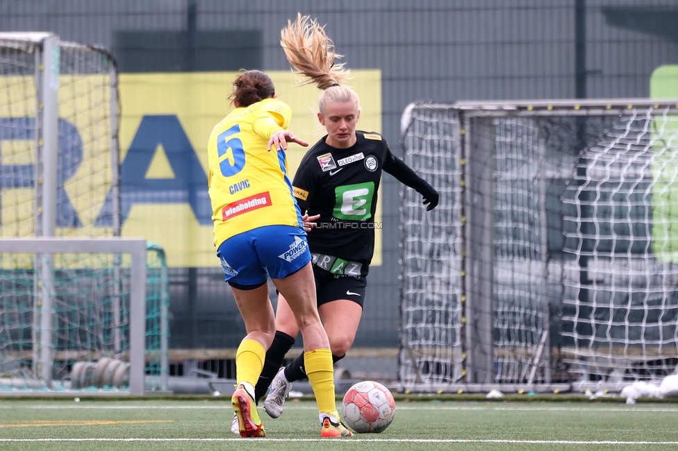 Sturm Damen - Vienna
OEFB Frauen Bundesliga, 14. Runde, SK Sturm Graz Damen - First Vienna FC 1894, Trainingszentrum Messendorf, 16.02.2025. 

Foto zeigt Sandra Jakobsen (Sturm Damen)
