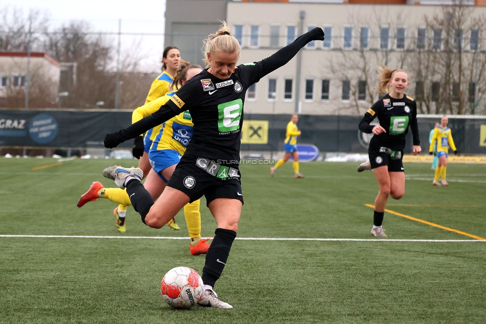 Sturm Damen - Vienna
OEFB Frauen Bundesliga, 14. Runde, SK Sturm Graz Damen - First Vienna FC 1894, Trainingszentrum Messendorf, 16.02.2025. 

Foto zeigt Sandra Jakobsen (Sturm Damen)
