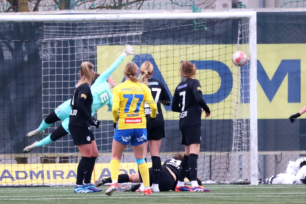 Sturm Damen - Vienna
OEFB Frauen Bundesliga, 14. Runde, SK Sturm Graz Damen - First Vienna FC 1894, Trainingszentrum Messendorf, 16.02.2025. 

Foto zeigt Lourdes Romero (Sturm Damen), Elisabeth Brandl (Sturm Damen) und Lena Breznik (Sturm Damen)
