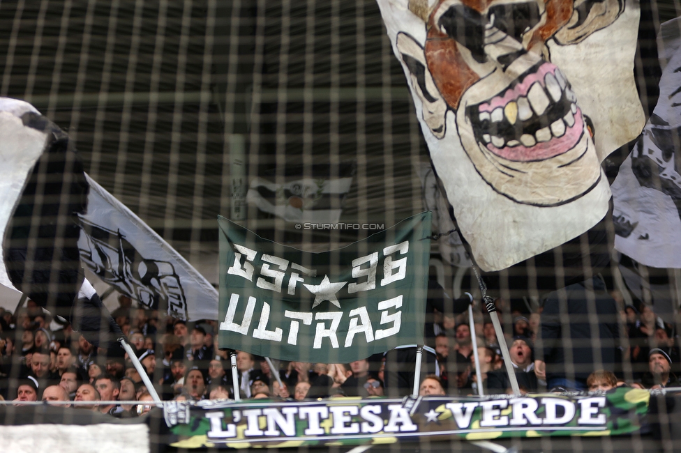 Sturm Graz - Blau-Weiss Linz
Oesterreichische Fussball Bundesliga, 19. Runde, SK Sturm Graz - FC Blau-Weiss Linz, Stadion Liebenau Graz, 23.02.2025. 

Foto zeigt Fans von Sturm
