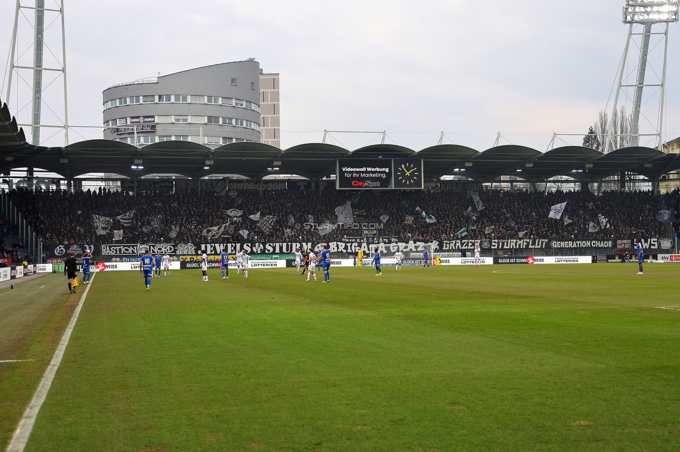 Sturm Graz - Blau-Weiss Linz
Oesterreichische Fussball Bundesliga, 19. Runde, SK Sturm Graz - FC Blau-Weiss Linz, Stadion Liebenau Graz, 23.02.2025. 

Foto zeigt Fans von Sturm
