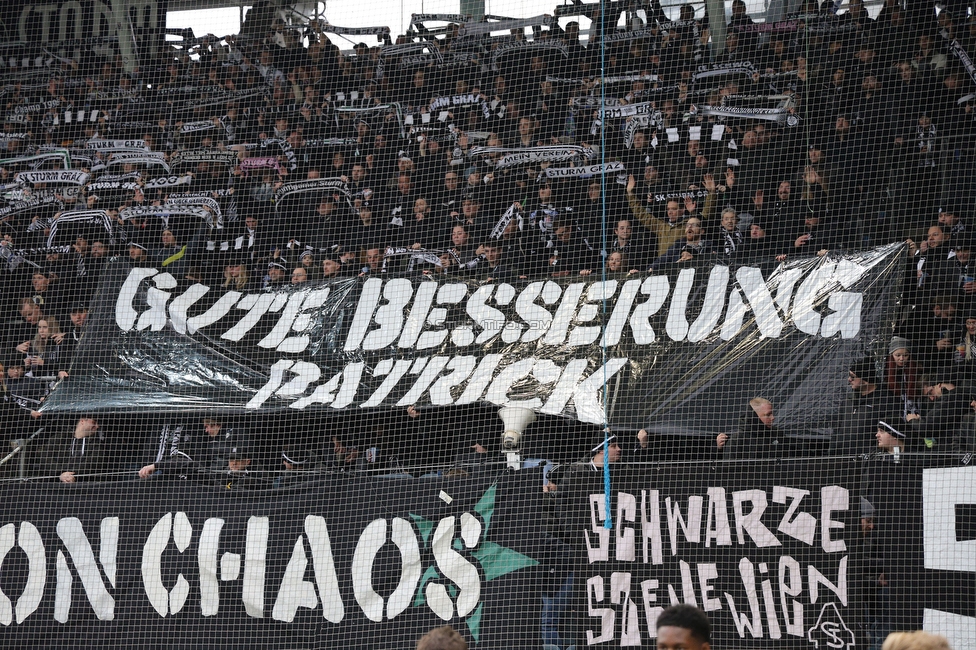 Sturm Graz - Blau-Weiss Linz
Oesterreichische Fussball Bundesliga, 19. Runde, SK Sturm Graz - FC Blau-Weiss Linz, Stadion Liebenau Graz, 23.02.2025. 

Foto zeigt Fans von Sturm mit einem Spruchband
Schlüsselwörter: generationchaos