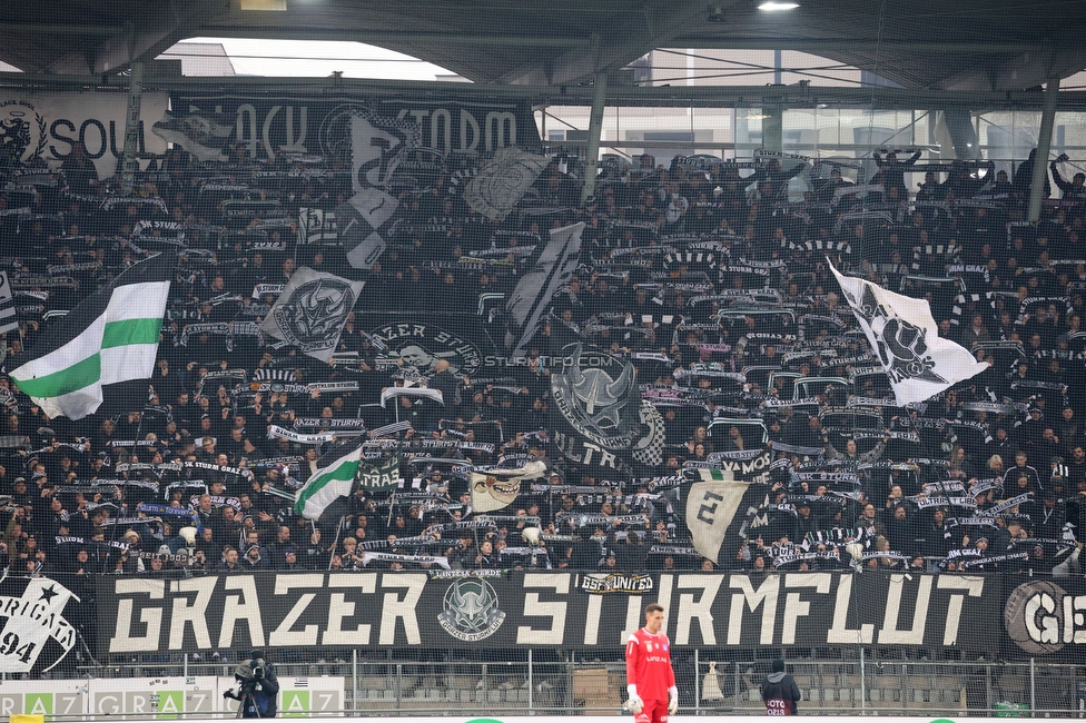 Sturm Graz - Blau-Weiss Linz
Oesterreichische Fussball Bundesliga, 19. Runde, SK Sturm Graz - FC Blau-Weiss Linz, Stadion Liebenau Graz, 23.02.2025. 

Foto zeigt Fans von Sturm
Schlüsselwörter: schals sturmflut