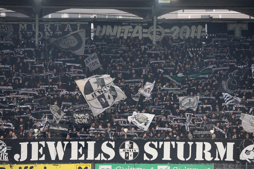 Sturm Graz - Blau-Weiss Linz
Oesterreichische Fussball Bundesliga, 19. Runde, SK Sturm Graz - FC Blau-Weiss Linz, Stadion Liebenau Graz, 23.02.2025. 

Foto zeigt Fans von Sturm
Schlüsselwörter: schals jewels