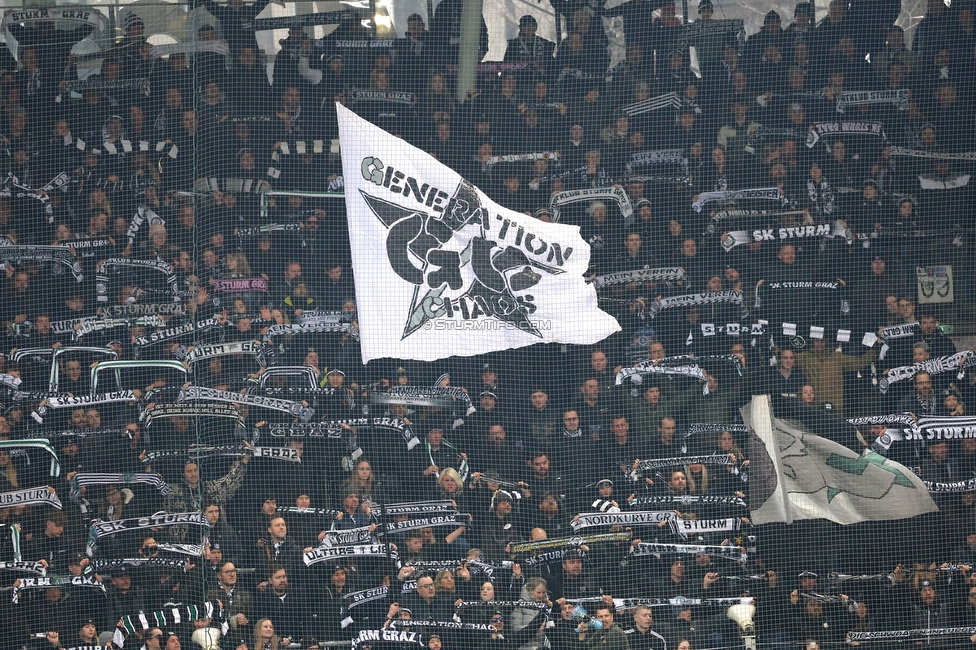 Sturm Graz - Blau-Weiss Linz
Oesterreichische Fussball Bundesliga, 19. Runde, SK Sturm Graz - FC Blau-Weiss Linz, Stadion Liebenau Graz, 23.02.2025. 

Foto zeigt Fans von Sturm
Schlüsselwörter: schals generationchaos