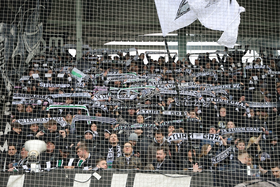 Sturm Graz - Blau-Weiss Linz
Oesterreichische Fussball Bundesliga, 19. Runde, SK Sturm Graz - FC Blau-Weiss Linz, Stadion Liebenau Graz, 23.02.2025. 

Foto zeigt Fans von Sturm
Schlüsselwörter: schals