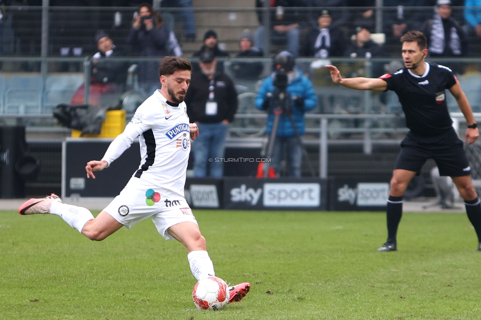 Sturm Graz - Blau-Weiss Linz
Oesterreichische Fussball Bundesliga, 19. Runde, SK Sturm Graz - FC Blau-Weiss Linz, Stadion Liebenau Graz, 23.02.2025. 

Foto zeigt Otar Kiteishvili (Sturm)
