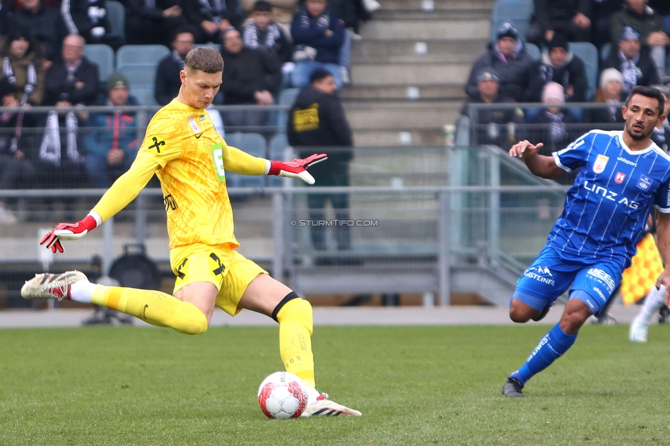 Sturm Graz - Blau-Weiss Linz
Oesterreichische Fussball Bundesliga, 19. Runde, SK Sturm Graz - FC Blau-Weiss Linz, Stadion Liebenau Graz, 23.02.2025. 

Foto zeigt Kjell Scherpen (Sturm)
