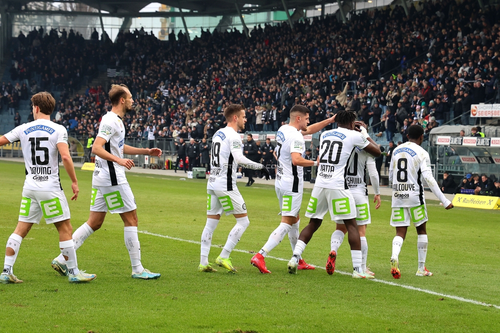 Sturm Graz - Blau-Weiss Linz
Oesterreichische Fussball Bundesliga, 19. Runde, SK Sturm Graz - FC Blau-Weiss Linz, Stadion Liebenau Graz, 23.02.2025. 

Foto zeigt Otar Kiteishvili (Sturm)
Schlüsselwörter: elfer torjubel