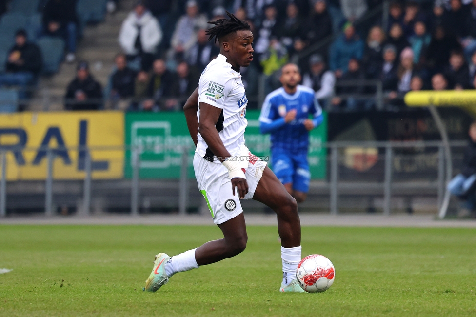 Sturm Graz - Blau-Weiss Linz
Oesterreichische Fussball Bundesliga, 19. Runde, SK Sturm Graz - FC Blau-Weiss Linz, Stadion Liebenau Graz, 23.02.2025. 

Foto zeigt Seedy Jatta (Sturm)
