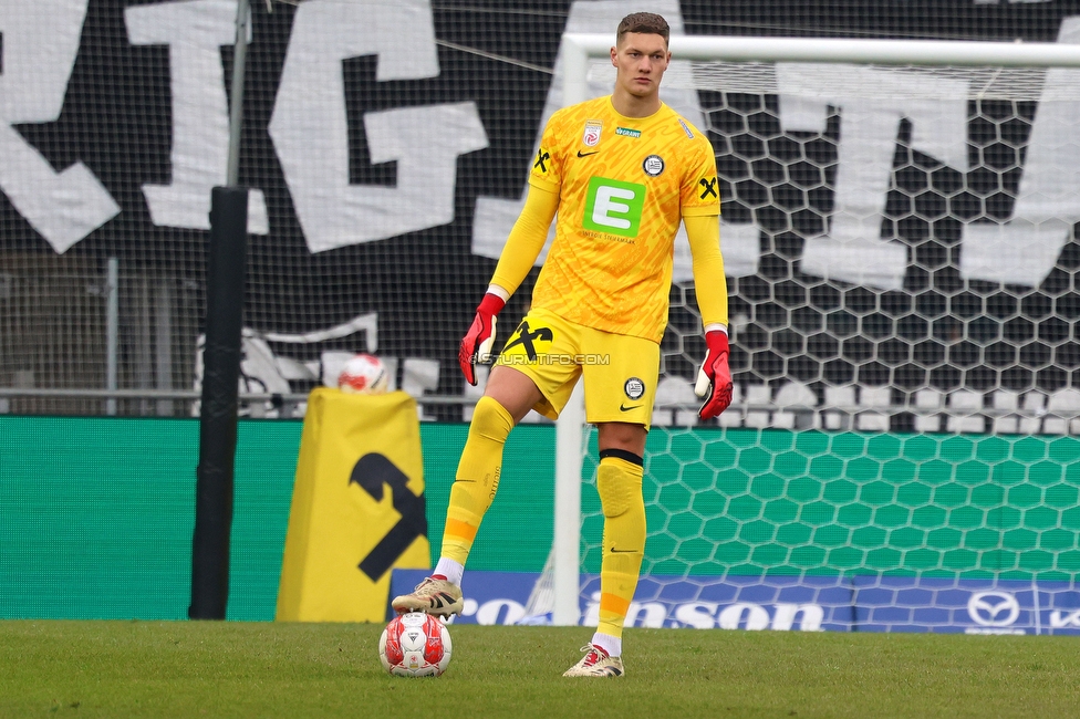 Sturm Graz - Blau-Weiss Linz
Oesterreichische Fussball Bundesliga, 19. Runde, SK Sturm Graz - FC Blau-Weiss Linz, Stadion Liebenau Graz, 23.02.2025. 

Foto zeigt Kjell Scherpen (Sturm)
