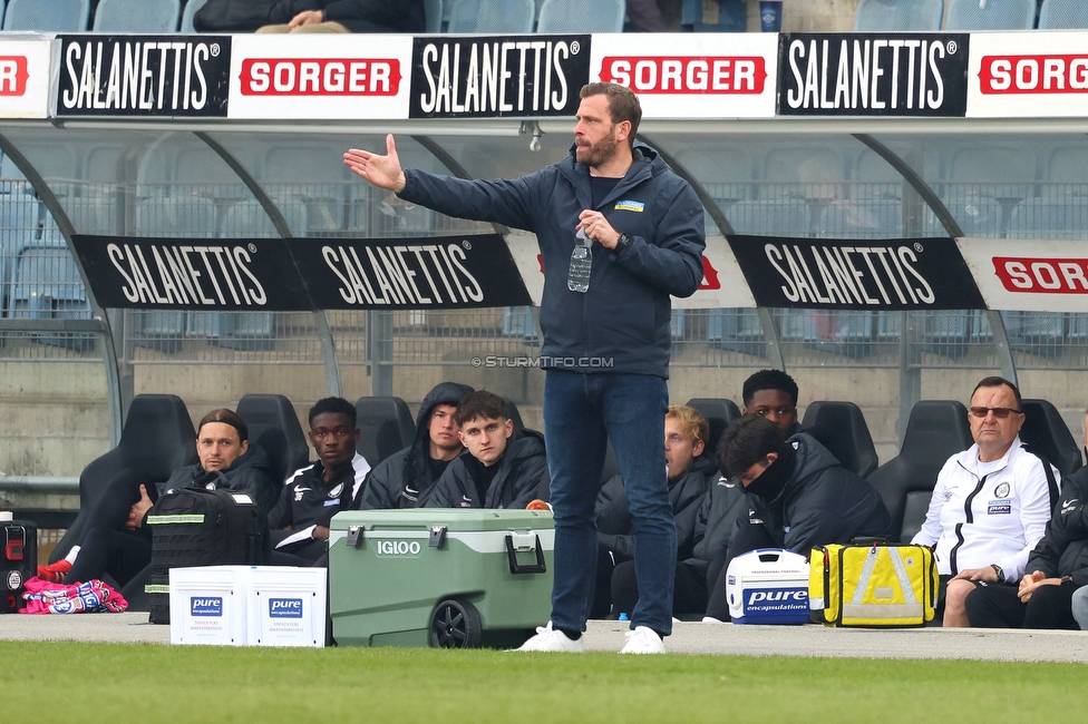 Sturm Graz - Blau-Weiss Linz
Oesterreichische Fussball Bundesliga, 19. Runde, SK Sturm Graz - FC Blau-Weiss Linz, Stadion Liebenau Graz, 23.02.2025. 

Foto zeigt Juergen Saeumel (Cheftrainer Sturm)
