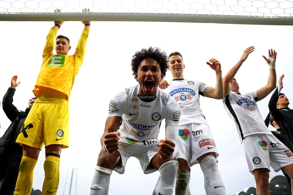 Sturm Graz - Blau-Weiss Linz
Oesterreichische Fussball Bundesliga, 19. Runde, SK Sturm Graz - FC Blau-Weiss Linz, Stadion Liebenau Graz, 23.02.2025. 

Foto zeigt Emanuel Aiwu (Sturm)
