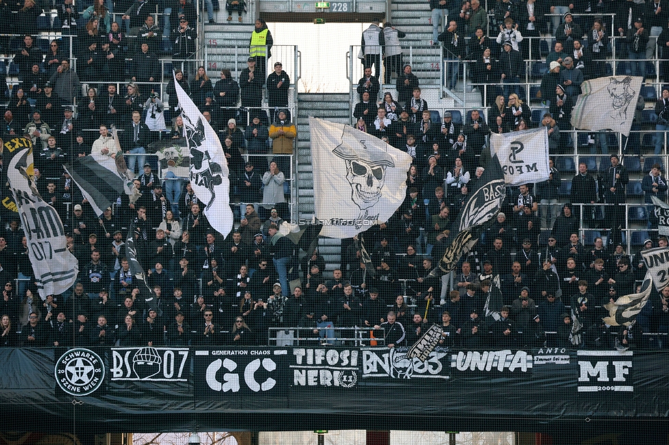 RB Salzburg - Sturm Graz
Oesterreichische Fussball Bundesliga, 20. Runde, FC RB Salzburg - SK Sturm Graz, Stadion Wals-Siezenheim, 02.03.2024. 

Foto zeigt Fans von Sturm
