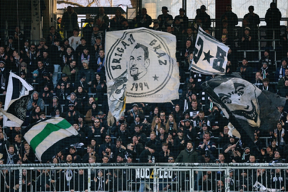 RB Salzburg - Sturm Graz
Oesterreichische Fussball Bundesliga, 20. Runde, FC RB Salzburg - SK Sturm Graz, Stadion Wals-Siezenheim, 02.03.2024. 

Foto zeigt Fans von Sturm
