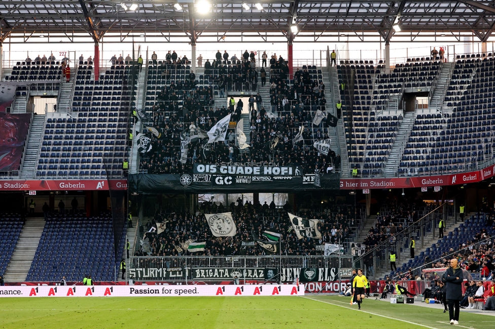 RB Salzburg - Sturm Graz
Oesterreichische Fussball Bundesliga, 20. Runde, FC RB Salzburg - SK Sturm Graz, Stadion Wals-Siezenheim, 02.03.2024. 

Foto zeigt Fans von Sturm
Schlüsselwörter: extrema