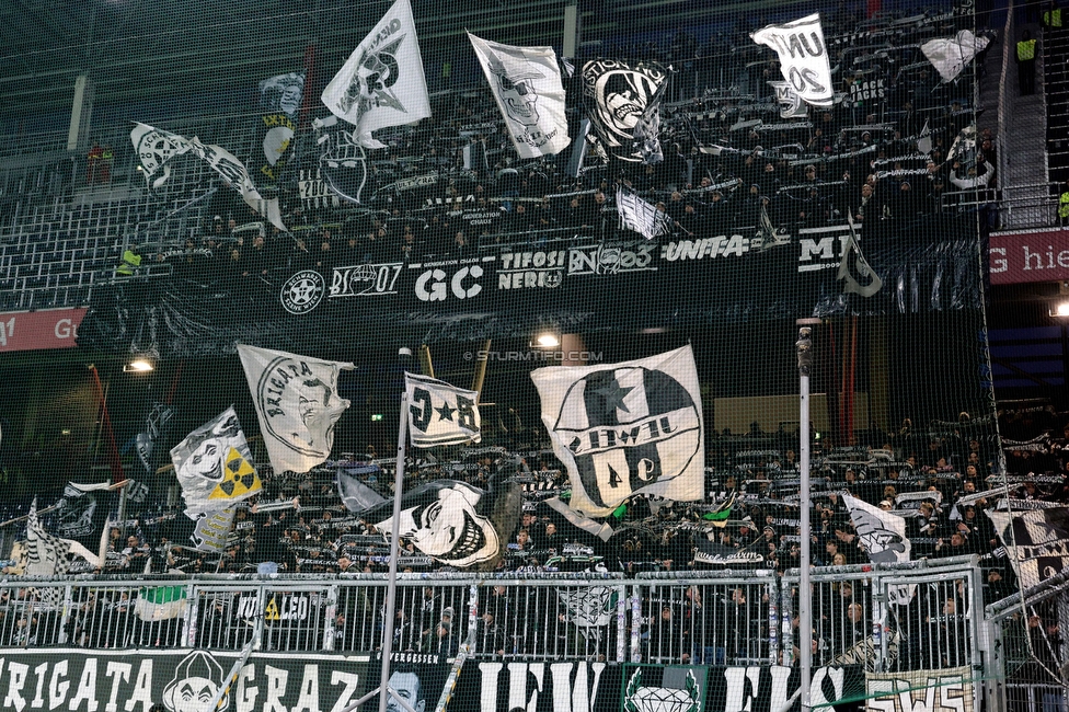 RB Salzburg - Sturm Graz
Oesterreichische Fussball Bundesliga, 20. Runde, FC RB Salzburg - SK Sturm Graz, Stadion Wals-Siezenheim, 02.03.2024. 

Foto zeigt Fans von Sturm
