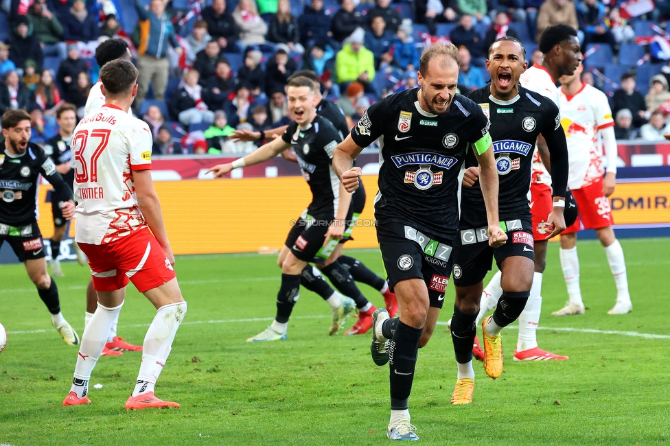 Sturm Graz - Blau-Weiss Linz
Oesterreichische Fussball Bundesliga, 19. Runde, SK Sturm Graz - FC Blau-Weiss Linz, Stadion Liebenau Graz, 23.02.2025. 

Foto zeigt Jon Gorenc-Stankovic (Sturm)
Schlüsselwörter: torjubel