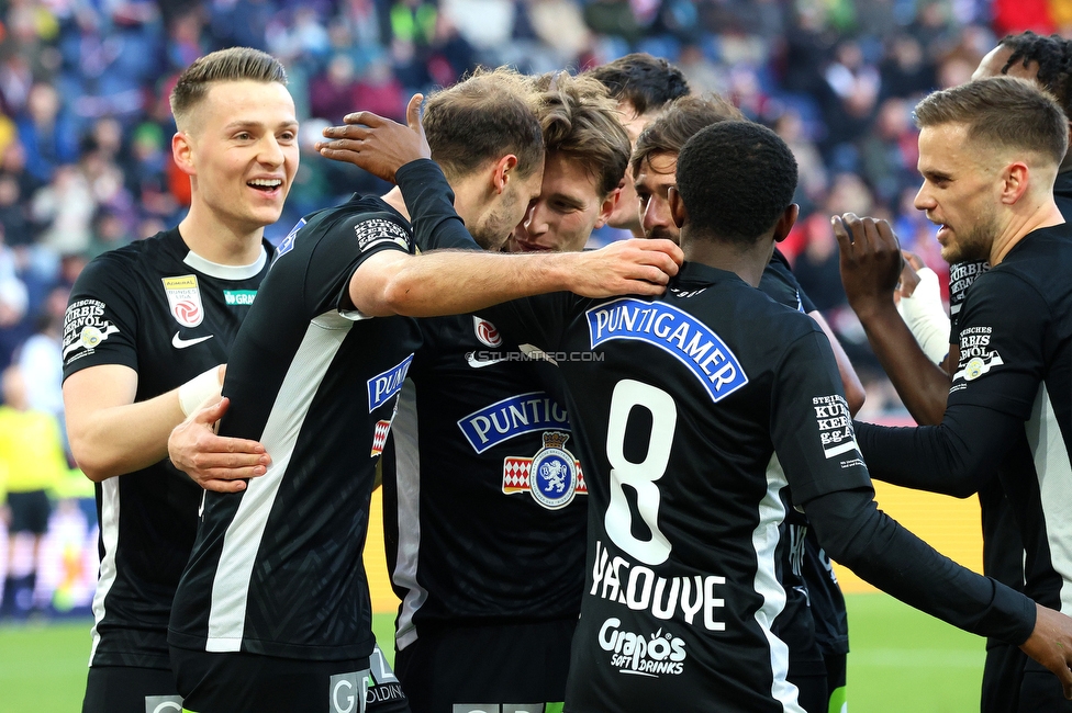 Sturm Graz - Blau-Weiss Linz
Oesterreichische Fussball Bundesliga, 19. Runde, SK Sturm Graz - FC Blau-Weiss Linz, Stadion Liebenau Graz, 23.02.2025. 

Foto zeigt Jon Gorenc-Stankovic (Sturm)
Schlüsselwörter: torjubel