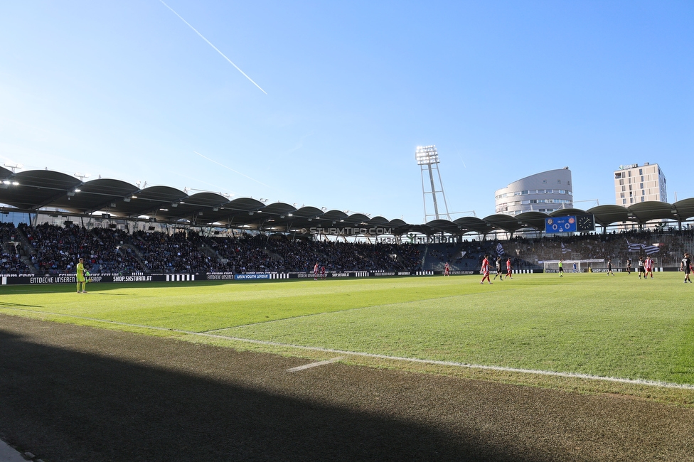 Sturm Graz U19 - Olympiacos
UEFA Youth League Achtelfinale, SK Sturm Graz U19 - Olympiacos FC, Stadion Liebenau Graz, 05.03.2025. 

Foto zeigt eine Innenansicht Stadion Liebenau
