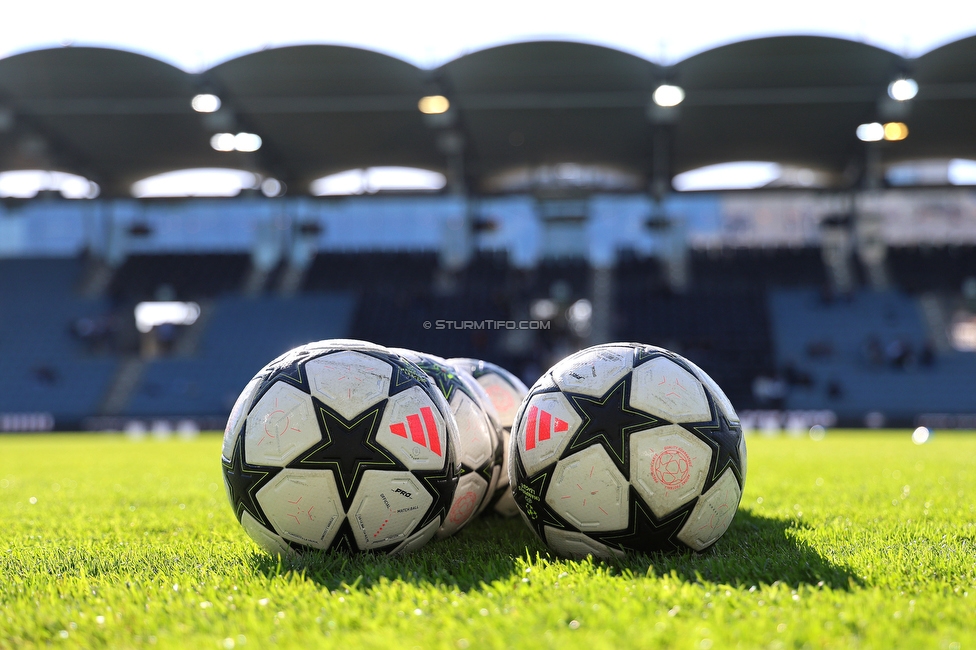 Sturm Graz U19 - Olympiacos
UEFA Youth League Achtelfinale, SK Sturm Graz U19 - Olympiacos FC, Stadion Liebenau Graz, 05.03.2025. 

Foto zeigt Fussbaelle
