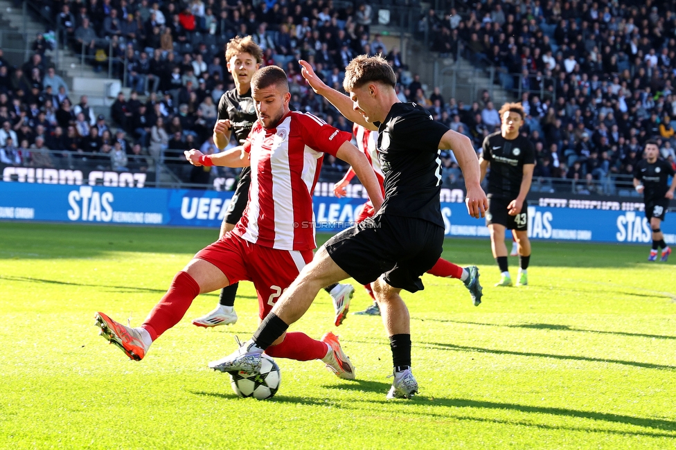 Sturm Graz U19 - Olympiacos
UEFA Youth League Achtelfinale, SK Sturm Graz U19 - Olympiacos FC, Stadion Liebenau Graz, 05.03.2025. 

Foto zeigt Thomas Gurmann (Sturm)
