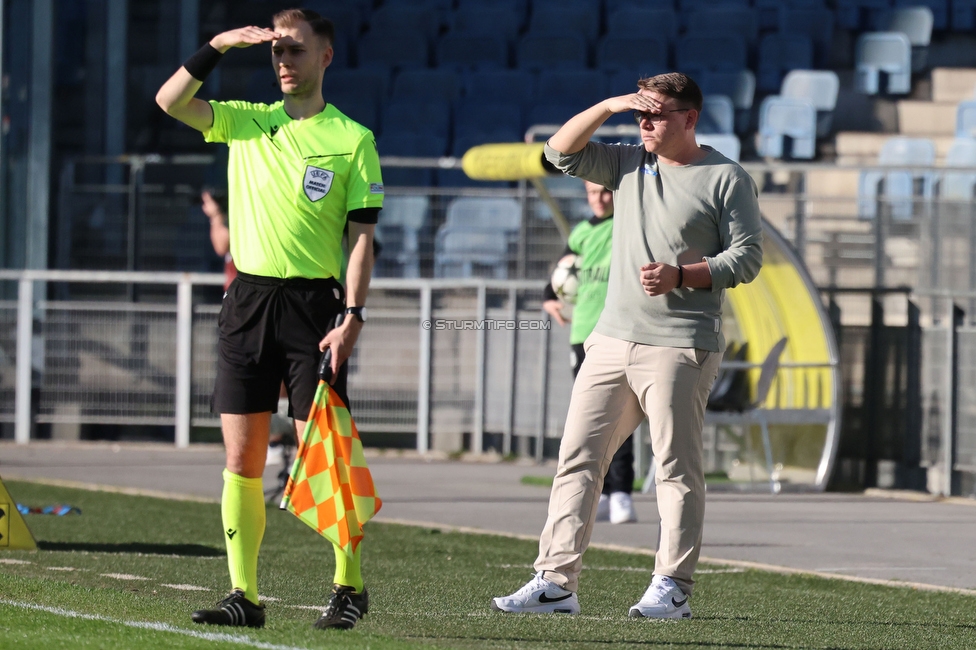 Sturm Graz U19 - Olympiacos
UEFA Youth League Achtelfinale, SK Sturm Graz U19 - Olympiacos FC, Stadion Liebenau Graz, 05.03.2025. 

Foto zeigt Christoph Wurm (Sturm)
