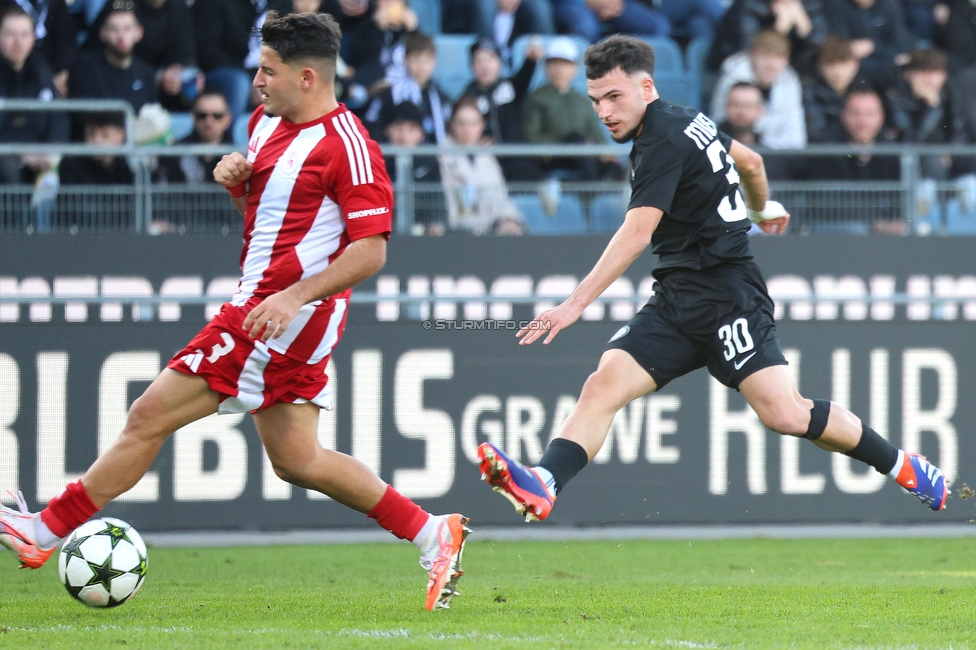 Sturm Graz U19 - Olympiacos
UEFA Youth League Achtelfinale, SK Sturm Graz U19 - Olympiacos FC, Stadion Liebenau Graz, 05.03.2025. 

Foto zeigt Senad Mustafic (Sturm)
