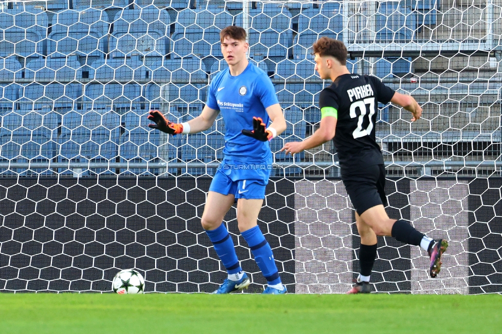 Sturm Graz U19 - Olympiacos
UEFA Youth League Achtelfinale, SK Sturm Graz U19 - Olympiacos FC, Stadion Liebenau Graz, 05.03.2025. 

Foto zeigt Elias Lorenz (Sturm) und Sebastian Pirker (Sturm)
