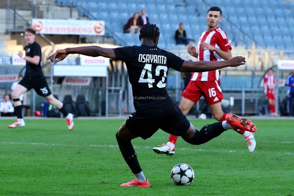 Sturm Graz U19 - Olympiacos
UEFA Youth League Achtelfinale, SK Sturm Graz U19 - Olympiacos FC, Stadion Liebenau Graz, 05.03.2025. 

Foto zeigt Richmond Osayantin (Sturm)
